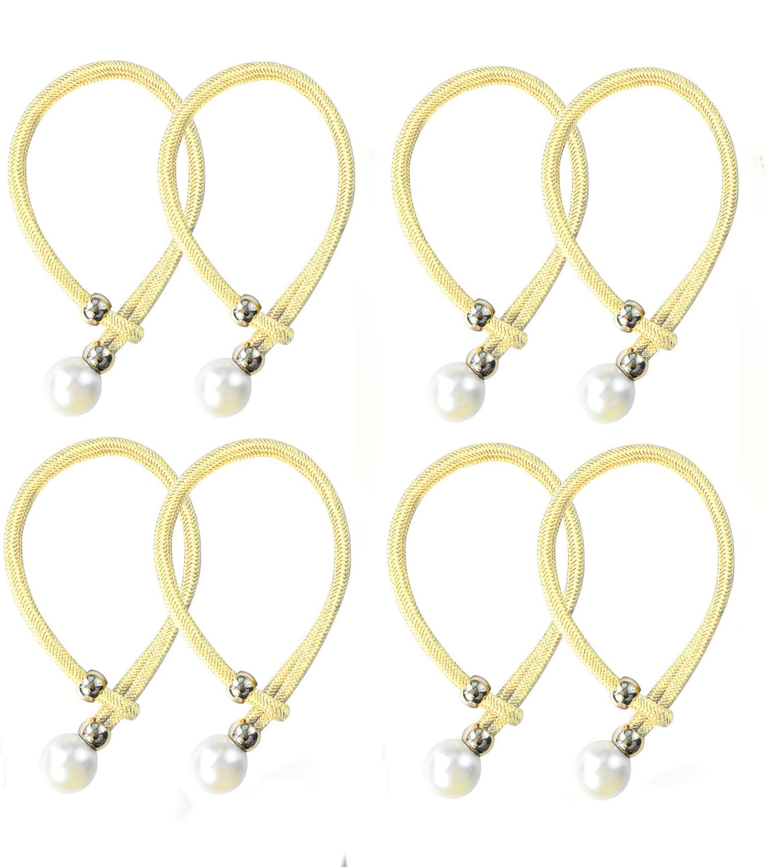 INOVERA (LABEL) 8 Pieces Curtain Holders Tieback - Adjustable Window Curtains Tie Rope - Drapery Hold-Backs Band for Office Home Decorative Accessories (Cream)