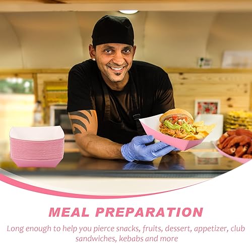 Miniatura 6 de 100 bandejas desechables de papel para nachos de 2 libras, bandejas para nachos, barcos de papel kraft para tacos, suministros de fiesta de