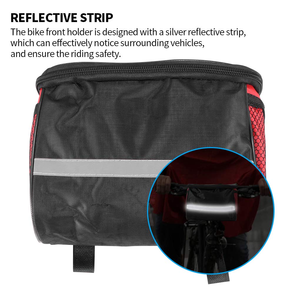 SOYDAN Cestino for bici, borsa anteriore isolata for bicicletta da ciclismo Borsa for manubrio for bici MTB/178 (Color : Red