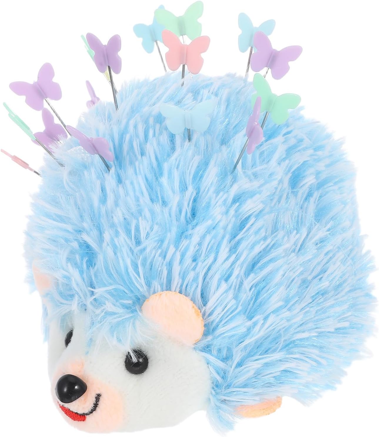 DOITOOL 1 Set Hedgehog Shape Pin Cushion with Butterfly Pins Cute Animal Pincushions Quilting Needle Holder Organizer for DIY Patchwork Projects