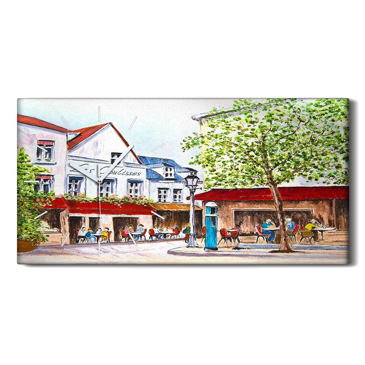 Horloge sur Toile 60x30cm sans Tic-Tac - Art Mural Moderne Salon et Chambre