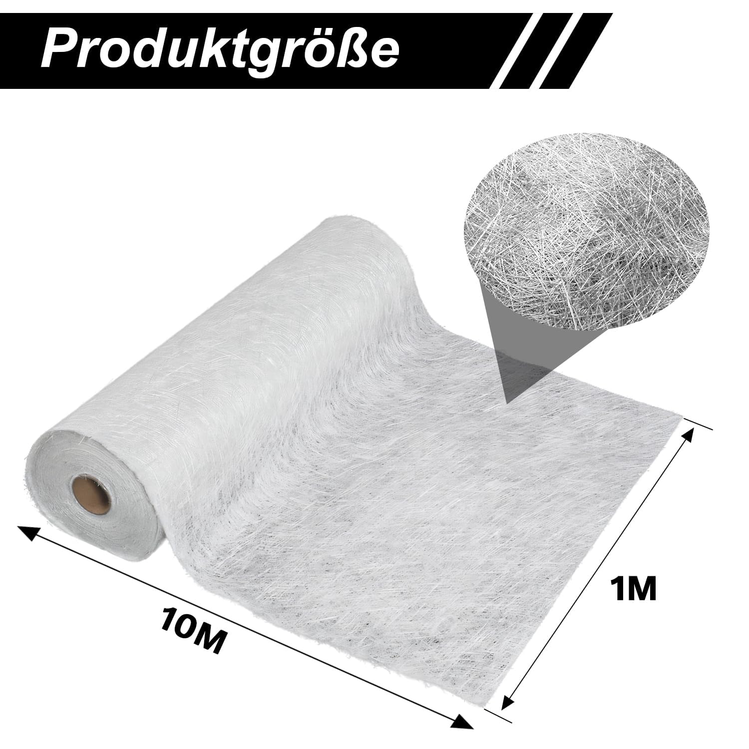 Fiberglasgewebe 450g/m² Glasfasermatte Fiberglas 1 * 10M Teppich aus Fiberglas for Epoxy Resin and Polyester Resin Glasgewebe Glasfaser für Reparatur Boot Pool Wanne Autos Dächer