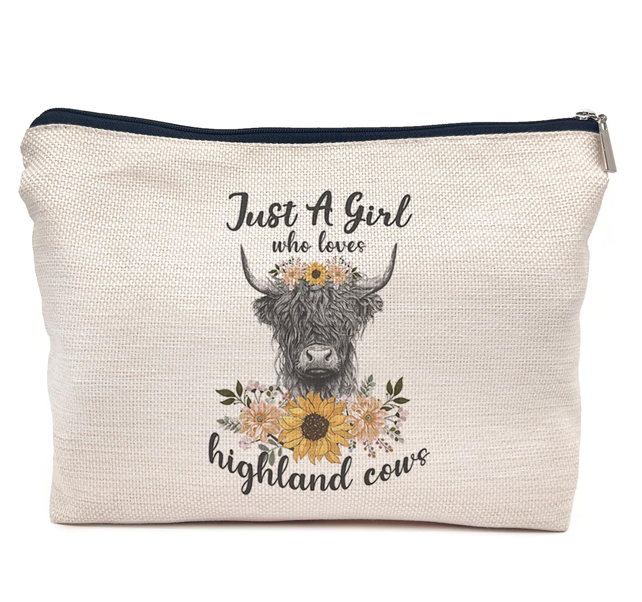 IWXYI Highland Cow Bag - Just a Girl Who Loves Highland Cow Makeup Bag - Travel Toiletry Bag