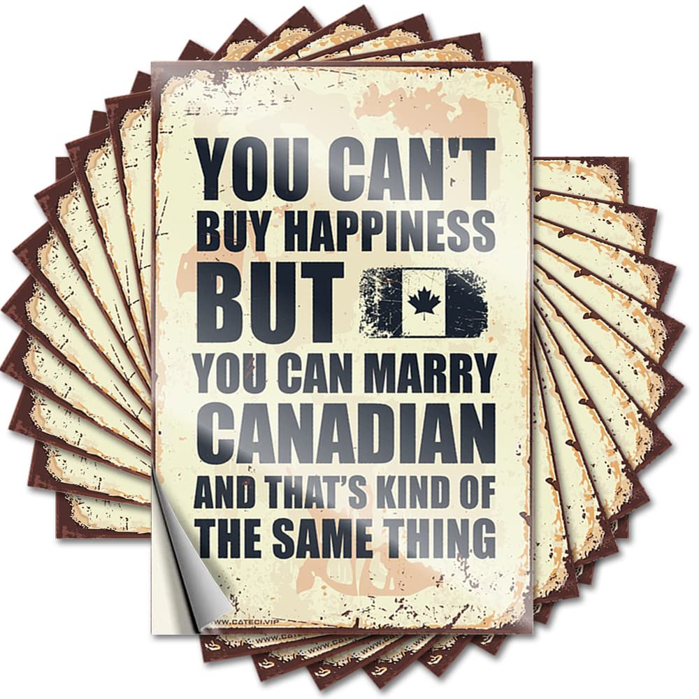 Tool Box Stickers You Can't Buy Happiness But Can Marry Canadian Funny Sticker 10 Pcs Cars Stickers Windshield Stickers for Cars(6X9CM)