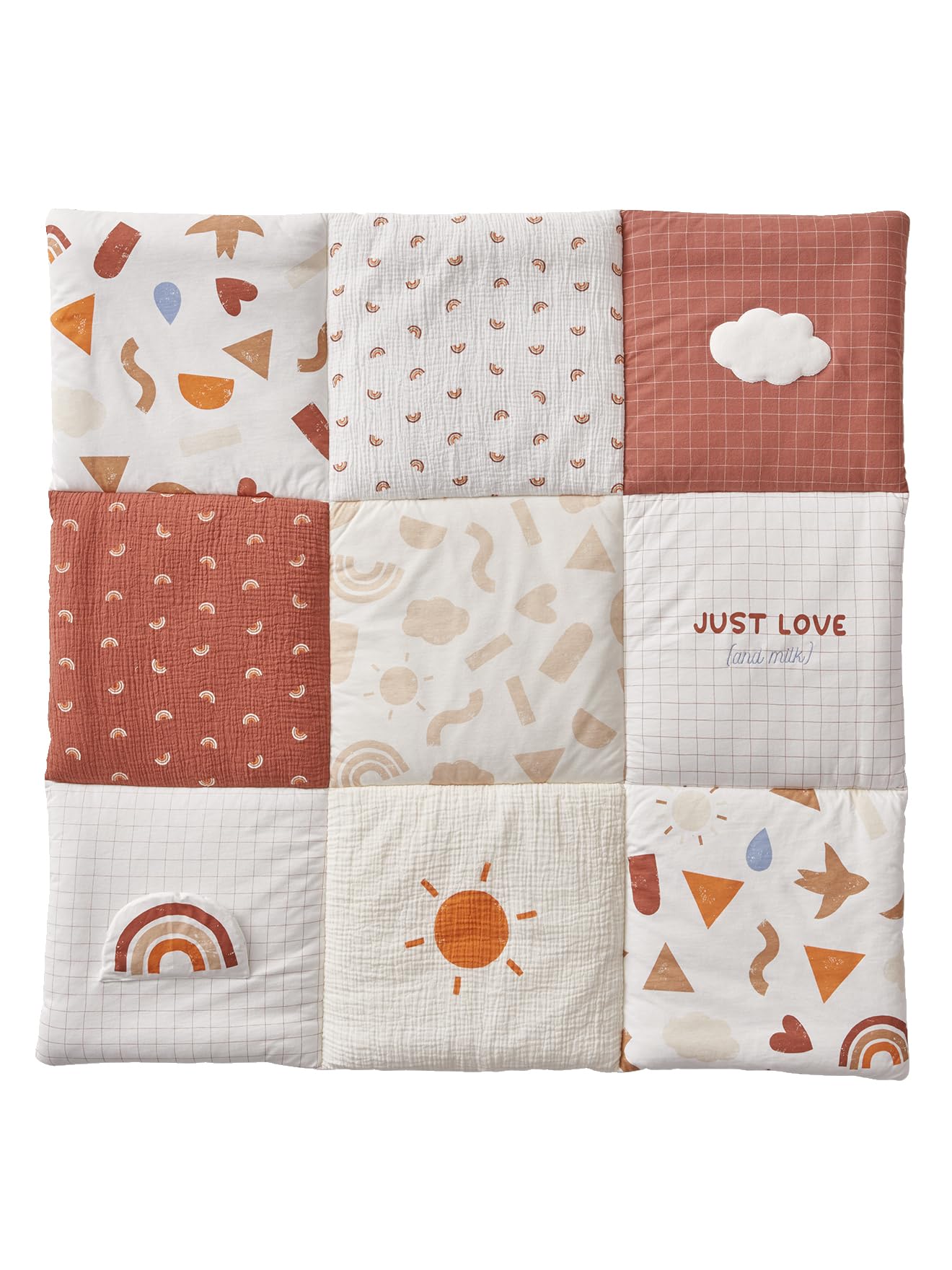 Vertbaudet Baby Spieldecke/Laufstalleinlage Happy Sky Bio-Baumwolle Mehrfarbig 100X100
