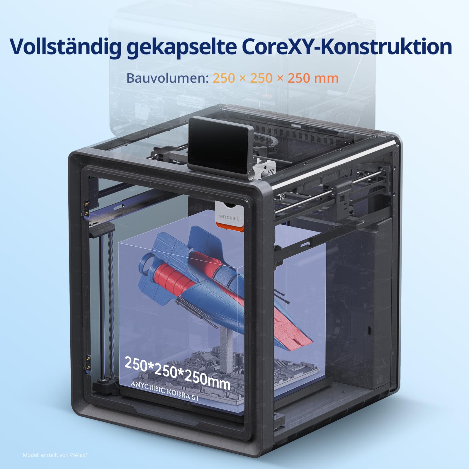 Anycubic Kobra S1 ACE 2 Pro Combo 3D-Drucker, neu mit automatischer Nivellierung | Trocknen während des Druckens, Feuchtigkeitsschutz für Filamente, Stabile CoreXY-Struktur, 320 °C Hotend, Einfach zu bedienen