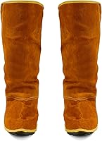 Vista 5 de QeeLink Leather Welding Spats Extra Long - Heat and Abrasion Resistant Welding Boot Covers - Full Coverage Shoes Protectors - Welding Gaiters, 1 Pair