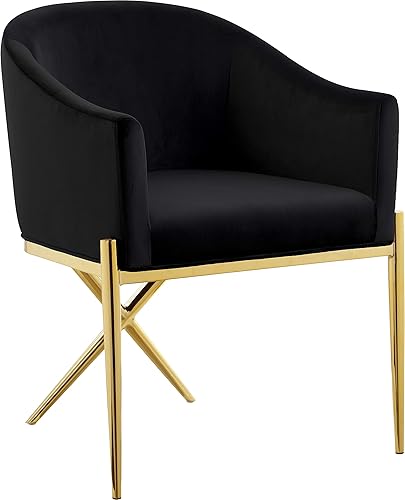 Miniatura 11 de Meridian Furniture Xavier Collection Modern | Silla de comedor tapizada de terciopelo contemporáneo con patas de acero resistentes en forma de X,