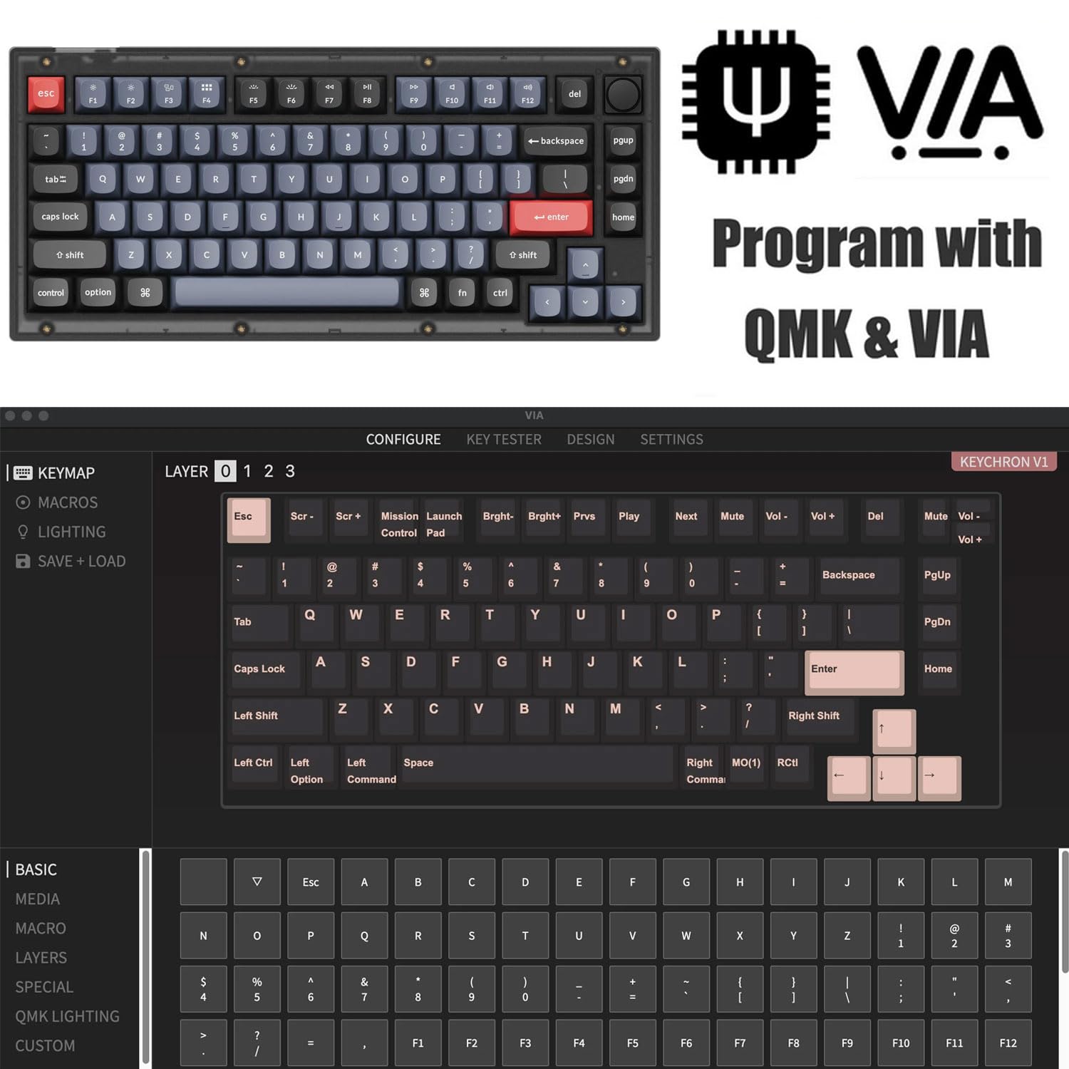 Keychron V1 QMK/カバー付 Keychron V1 QMK/VIA メカニカルキーボード– SUPER KOPEK