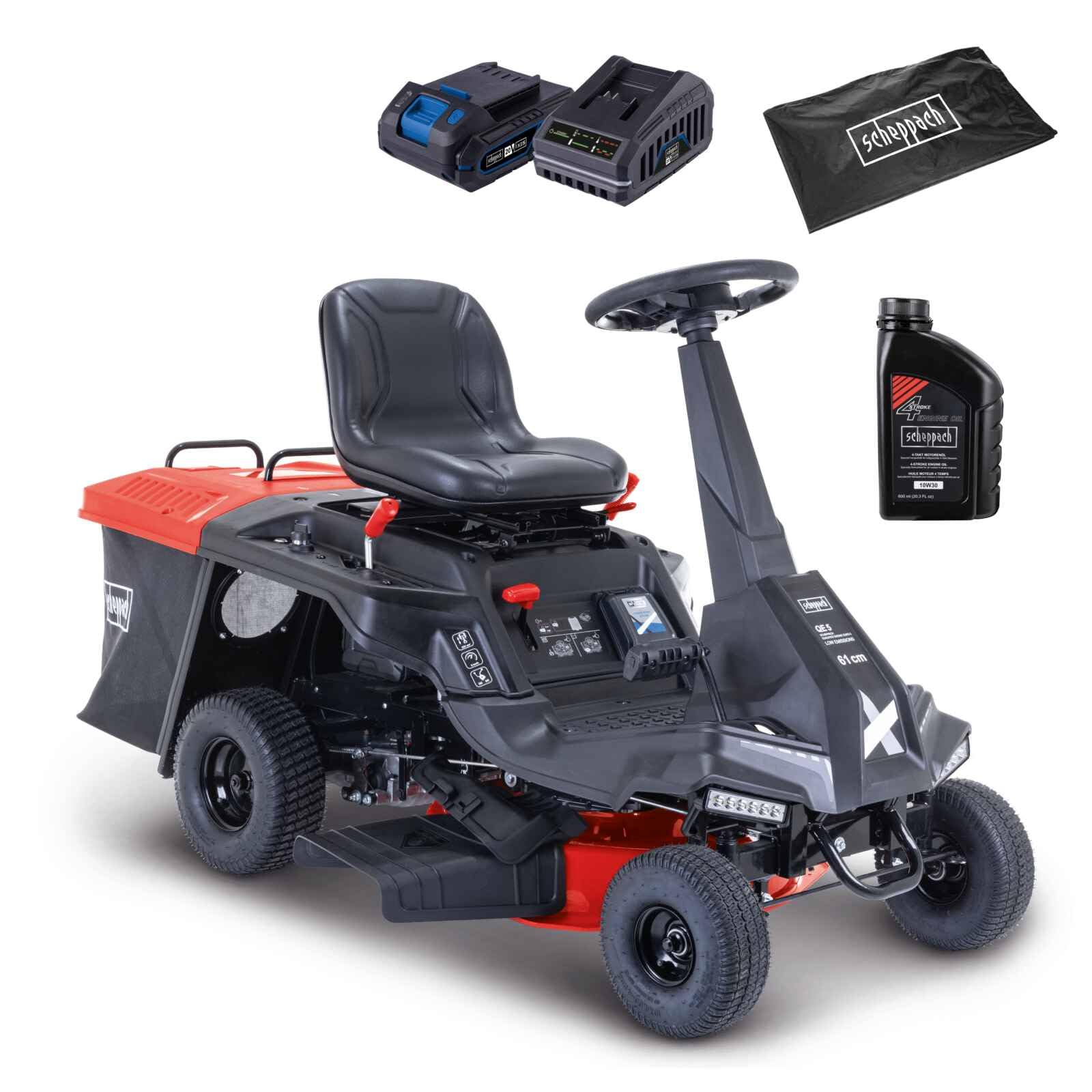Scheppach Tondeuse autoportée Thermique MR235-61 - Largeur de Coupe 61cm