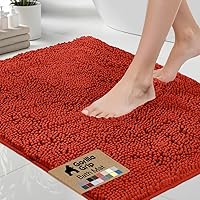 Vista 64 de GORILLA GRIP Alfombra de Baño 44x26, Chenilla Suave Absorbente, Tapetes de Microfibra de Secado Rápido, Respaldo de Goma Lavables Alfombras de Ducha
