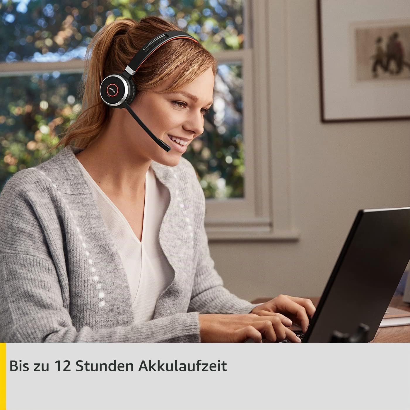 Jabra Evolve 65 Wireless Mono On-Ear Headset – Microsoft Teams zertifizierte Kopfhörer mit Langer Akkulaufzeit und Ladestation – USB Bluetooth Adapter – schwarz