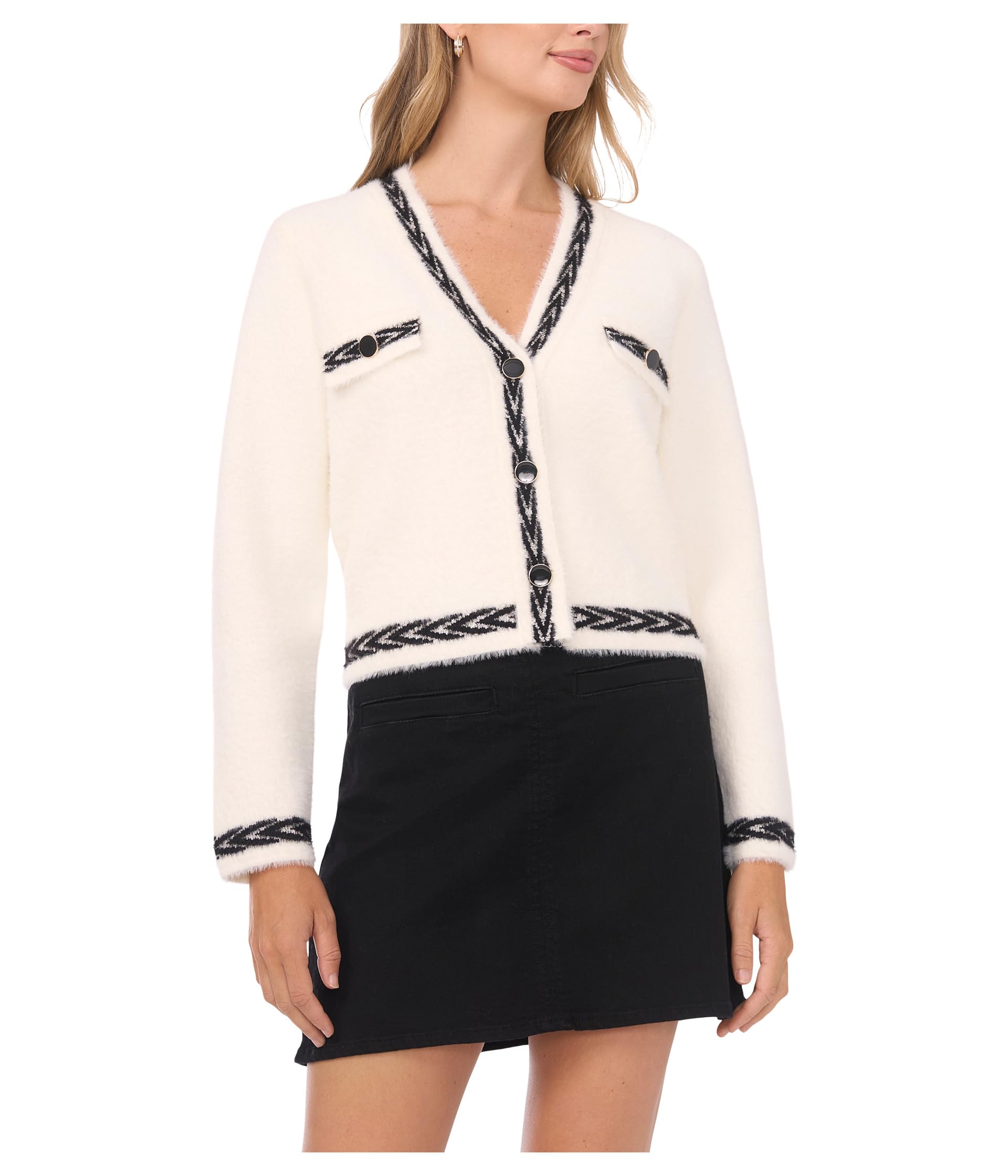 Vince Camuto Womens Cardigan with Trim
