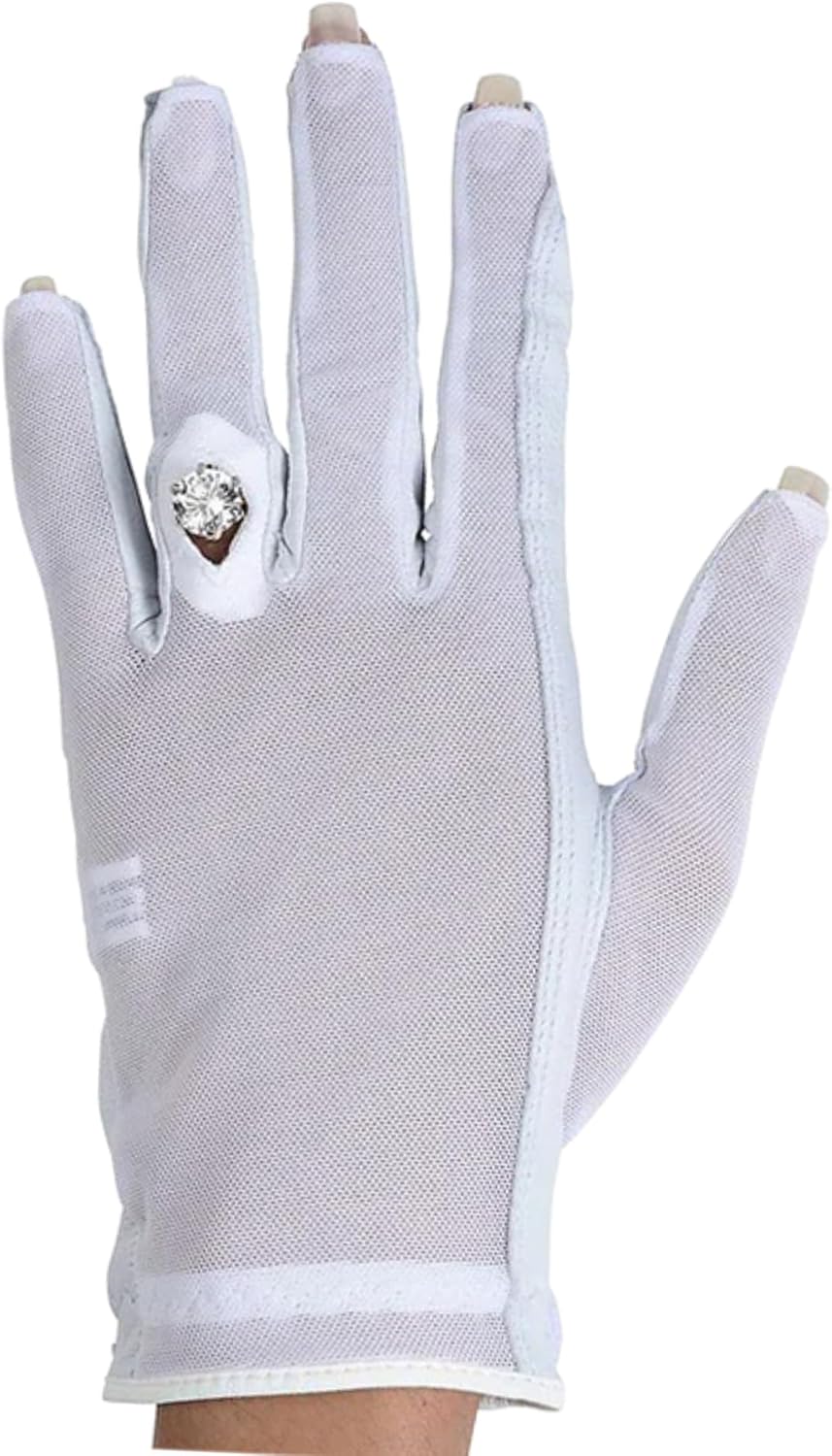 Solar Nail & Ring Women’s Golf Glove – Violet Filter Fabric, SPF 10 UV Protection, Breathable & Lightweight for Even Tan