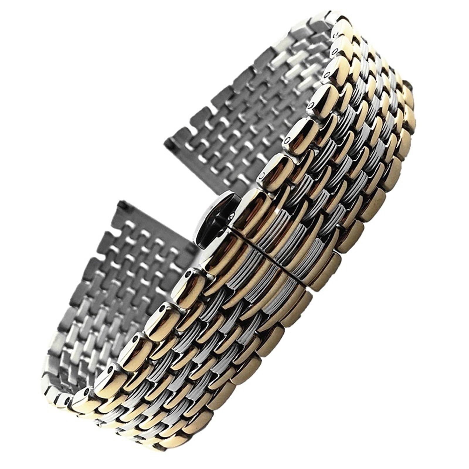 Correa de reloj de acero inoxidable con extremo recto, pulsera de Metal de liberación rápida de 12, 14, 16, 18, 20 y 22mm for hombres y mujeres