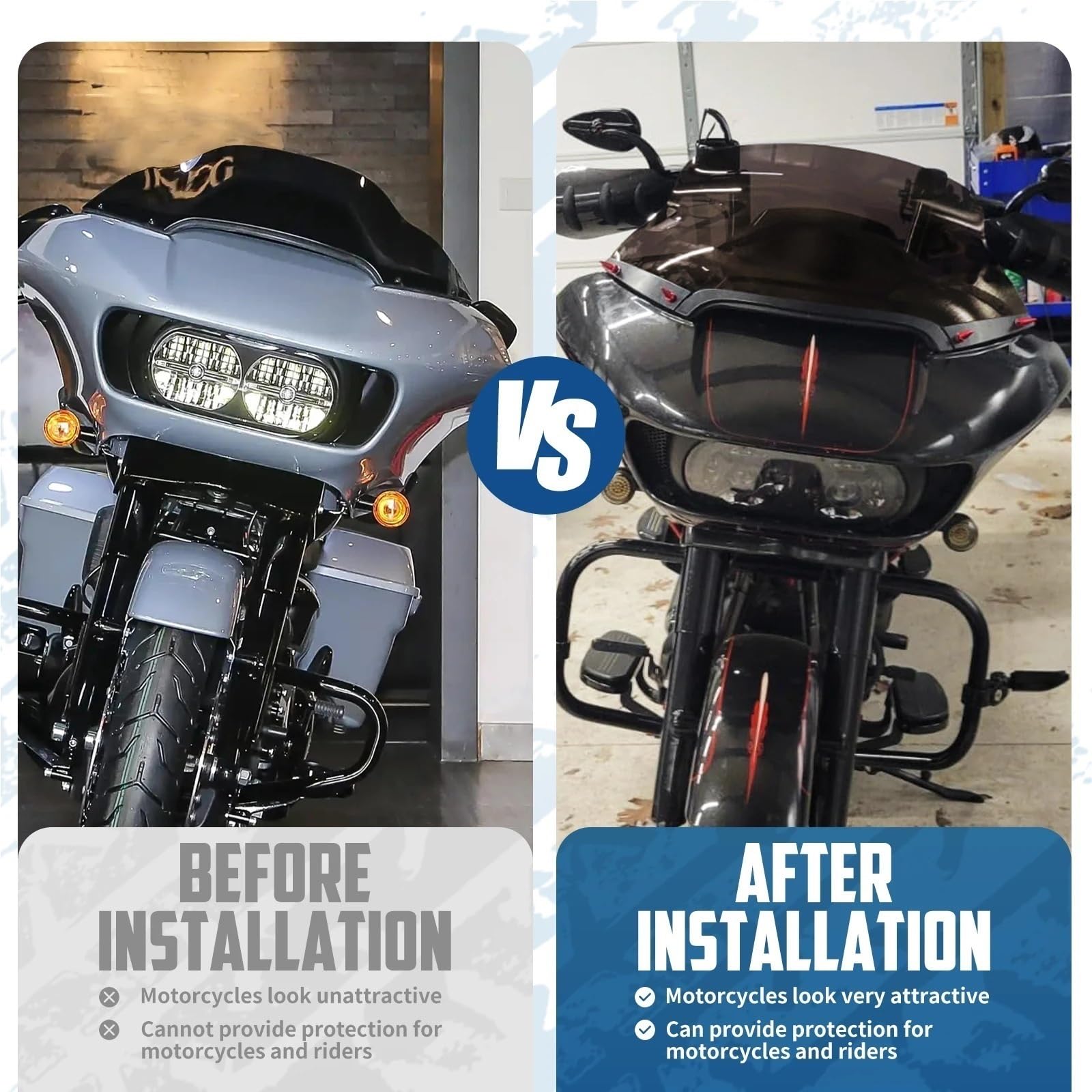 Deflektor motocykla Owiewka 13" Pasuje do Harley Touring Road Glide ST Ultra Limited CVO FLTRXS FLTRU spojler przedłużający szyba przednia(S Windshield)