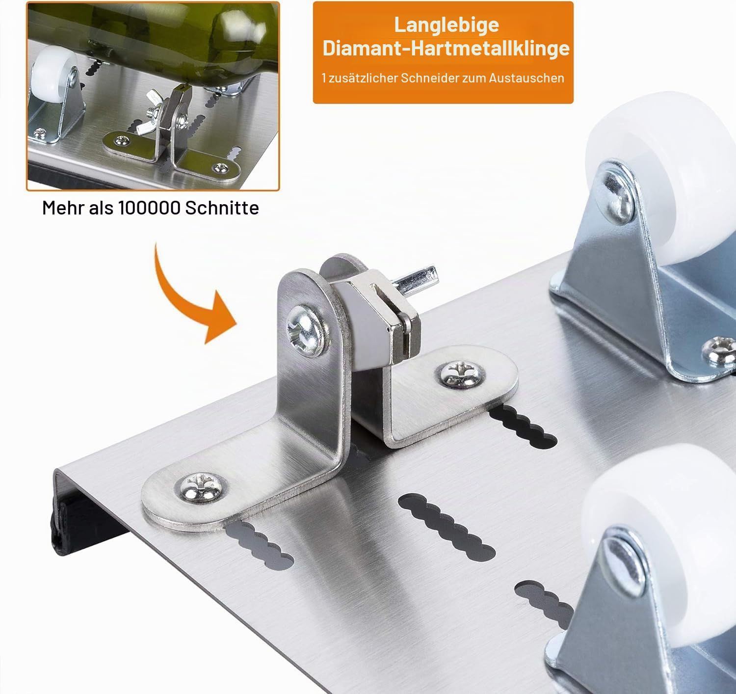 Flaschenschneider 5 Verstellbares Rad Glasschneider für Flaschen Set Edelstahl Bottle Cutter DIY-Werkzeug zum Schneiden von runden Flaschen und Flaschenhals