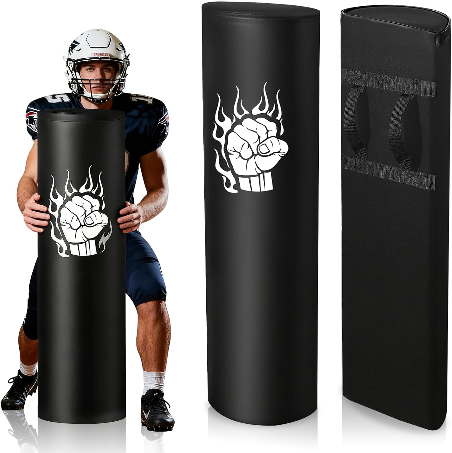 Football Tackle Dummy - 2 Pcs Athletic Agility Dummy with Heavy-Duty EPE Foam, Portable Handles, Semi-Circular Design, Footwork Drills Sports Training for Youth & Adults