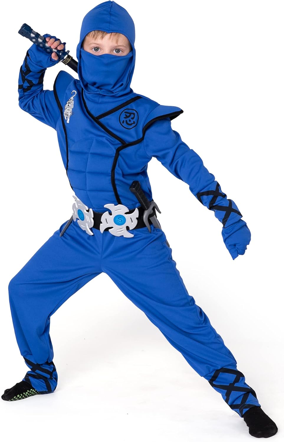 Spooktacular Creations Blue Ninja Costume for Kids, Deluxe