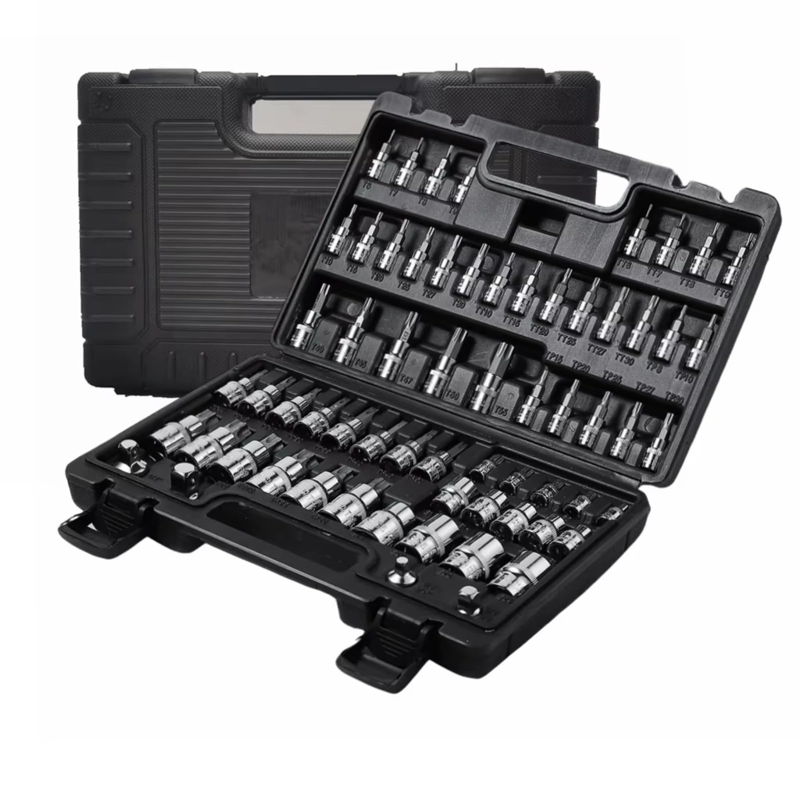 Maletín herramientas multiusos 64 Uds. Herramienta De Mecánica Automotriz 3/8 1/4 1/2 Pulgadas. Juego De Llaves De Vaso Con Adaptador De Impacto Y Herramientas Manuales Reductoras