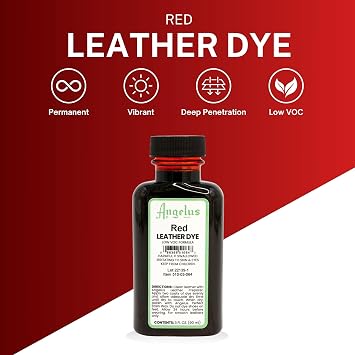 Red Angelas Low VOC Leather Dye, 3.1 fl oz 90 ml