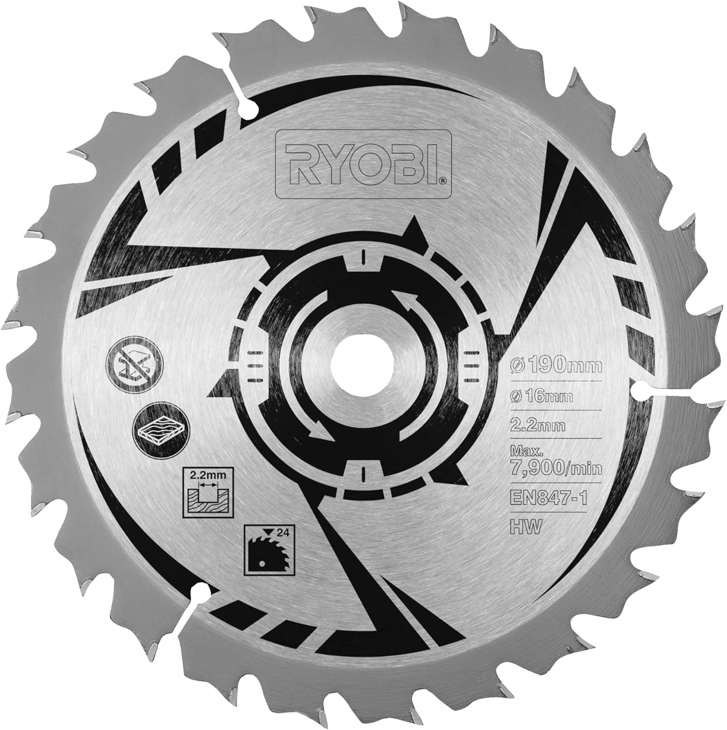 Ryobi CSB190A1 Circular Saw Blade for all 190 x 16mm Circular Saws, 190