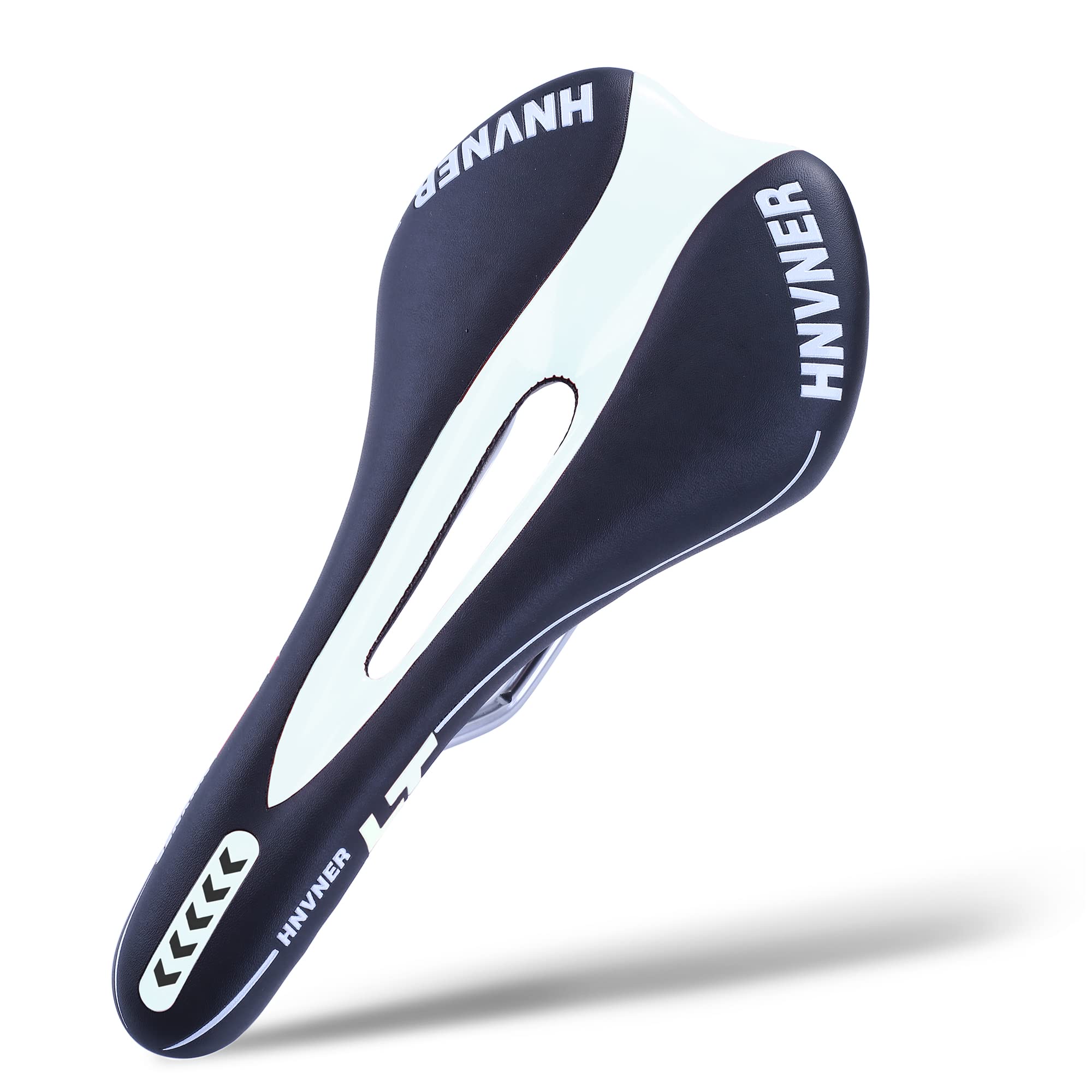 Fahrradsattel,Komfortabler Cityrad Sattel Hohl Ergonomisch Fahrradsitz für Rennrad/MTB/Rennräder/Meisten Fahrräder (Schwarz weiß, 280mm*140mm*55mm)
