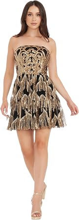 Dress The Population Womens Callie Fit and Flare Mini Dress