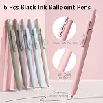 9 Pack stylos à bille noir - 1.0mm Stylos à bille d'encre noire à point de écriture lisse moyenne longue durée Stylo à fidget rétractable pour adultes, hommes, femmes, école, bureau (6 Stylos & 3 Recharges)