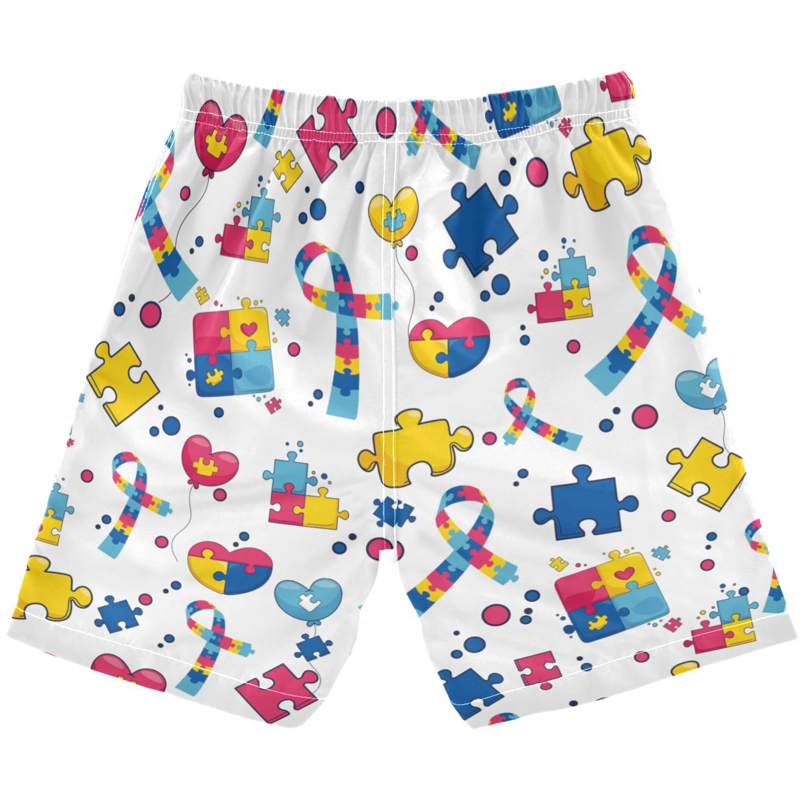 Autism Boys Swim Trunk Quick Dry Beach Board Shorts Swimsuit Bathing Suit with Pockets