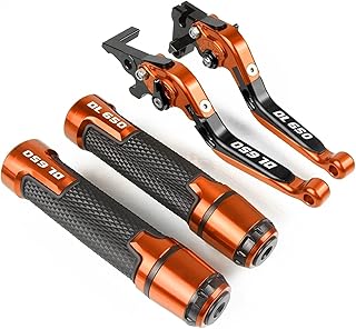 Motorradzubehör Einstellbare Klappbare Ausziehbare Bremskupplungshebel Lenkergriffe Kappe CNC Für Suzuki V-STROM 650 VSTRO...