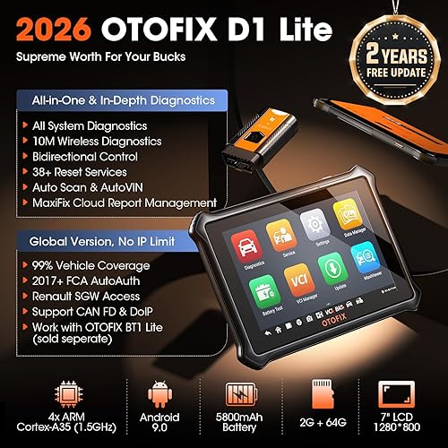 Miniatura 2 de OTOFIX Herramienta de escaneo bidireccional D1 Lite 2026, herramienta de diagnóstico de escáner OBD2 Bluetooth, actualización gratuita de 2 años,