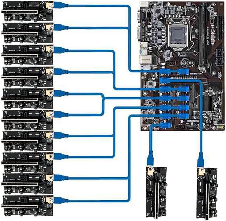 Durratou 10個 VER009S PLUS強化版 PCI-E 1X〜16X USB3.0グラフィックライザーカード 8固体コ  Amazon.co.jp: YFFSFDC ライザーカード Pcieライザー PCI-E VER 009S 1x-16xグラフィック拡張 USB3.0  PCI-E Express 1x-16x 拡張ライザーカード アダプター マイニング ビット ...
