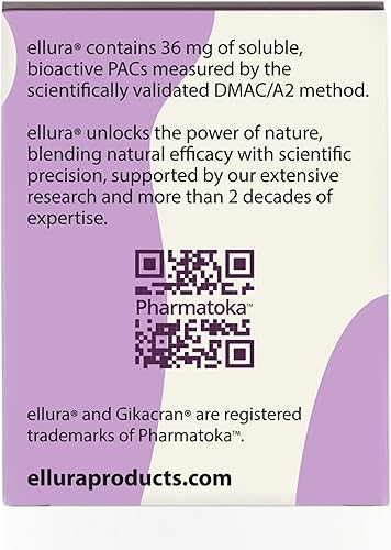 Miniatura 3 de ellura PAC bioactivos solubles clínicamente probados de 36 mg  Extracto de jugo de fruta de arándano 100% concentrado, para apoyo de la infección