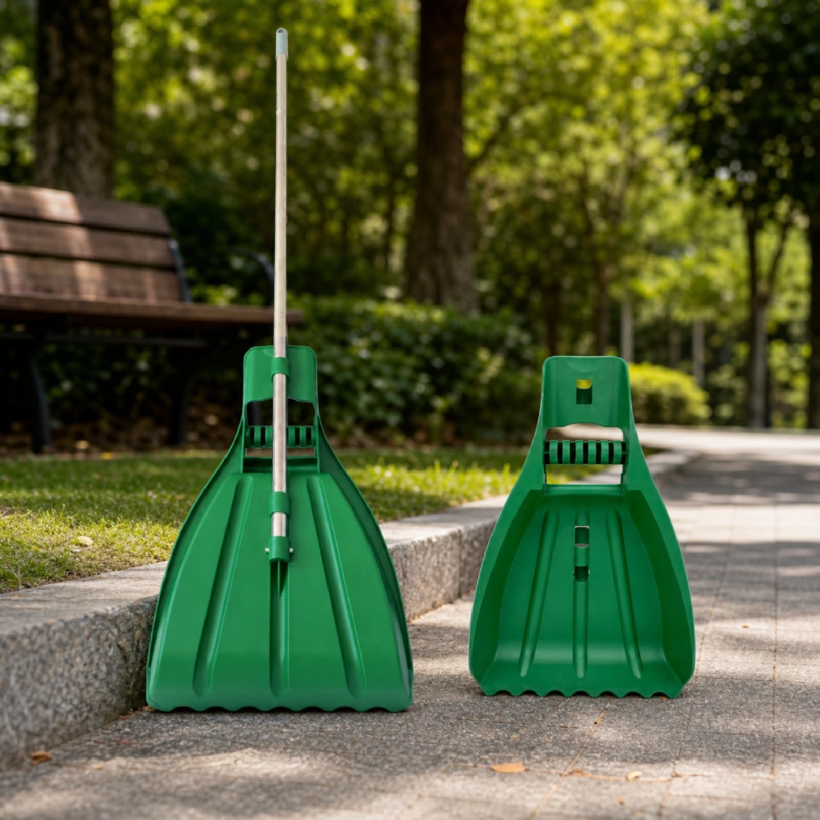 3 Piezas Rastrillo con Mango lescópico Recogedor Residuos Jardín No Se Obstruye para Césped, Patio, Limpieza Exrior Rápida