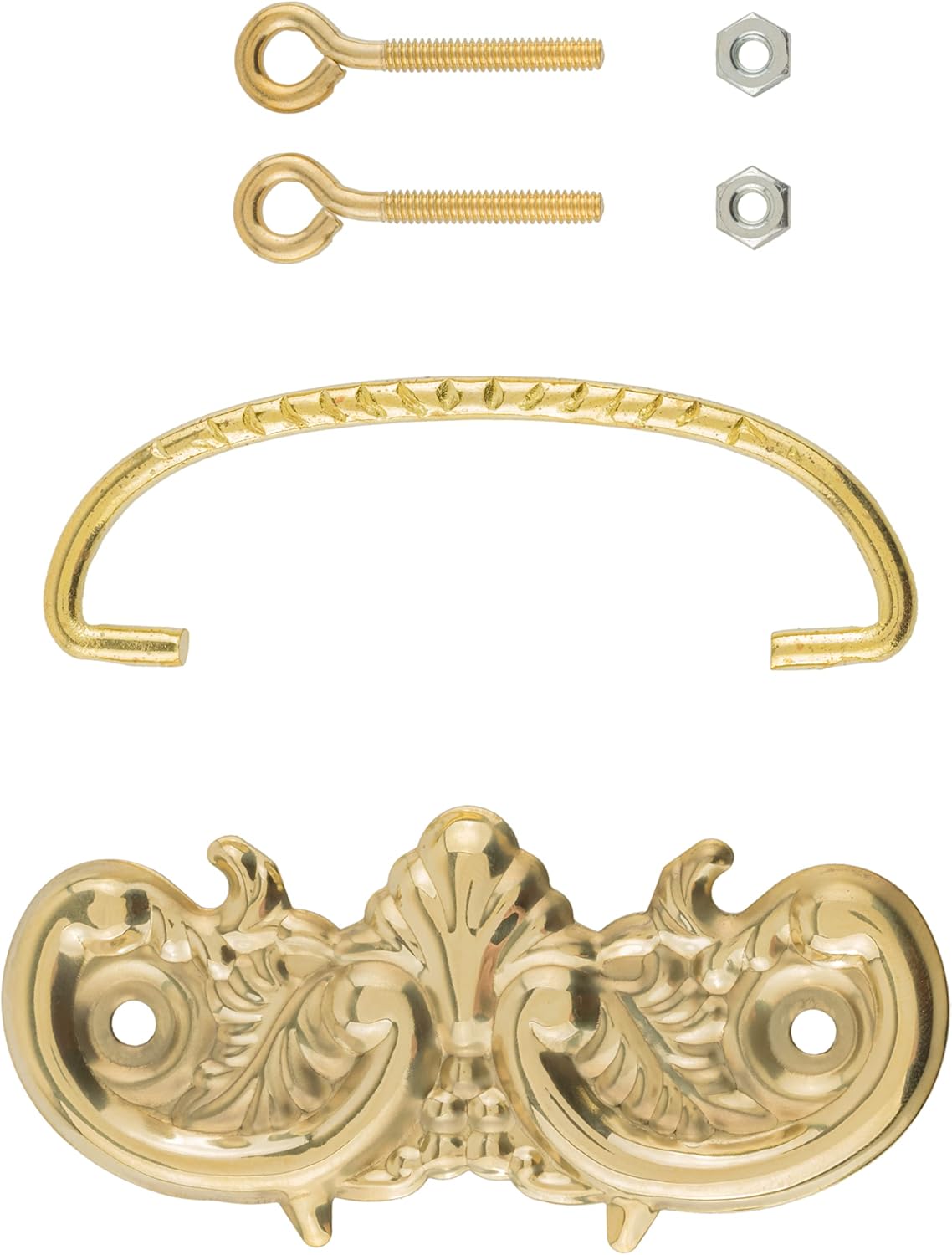 Victorian Era Brass Drawer Bail Pull | Centers: 3" | Handle for Antique Cabinet Door, Dresser Drawer, Desk | Reproduction Furniture Hardware | UA-847-PB