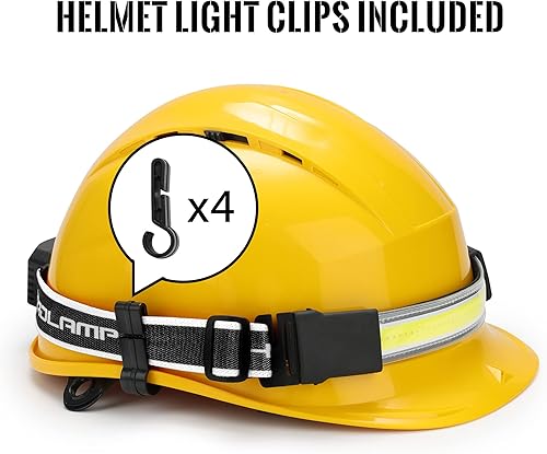 Miniatura 5 de Adelante Linterna frontal LED, 1000 lúmenes, 230 de haz ancho, luz frontal recargable por USB con luz trasera (control individual) y 8 clips, faros