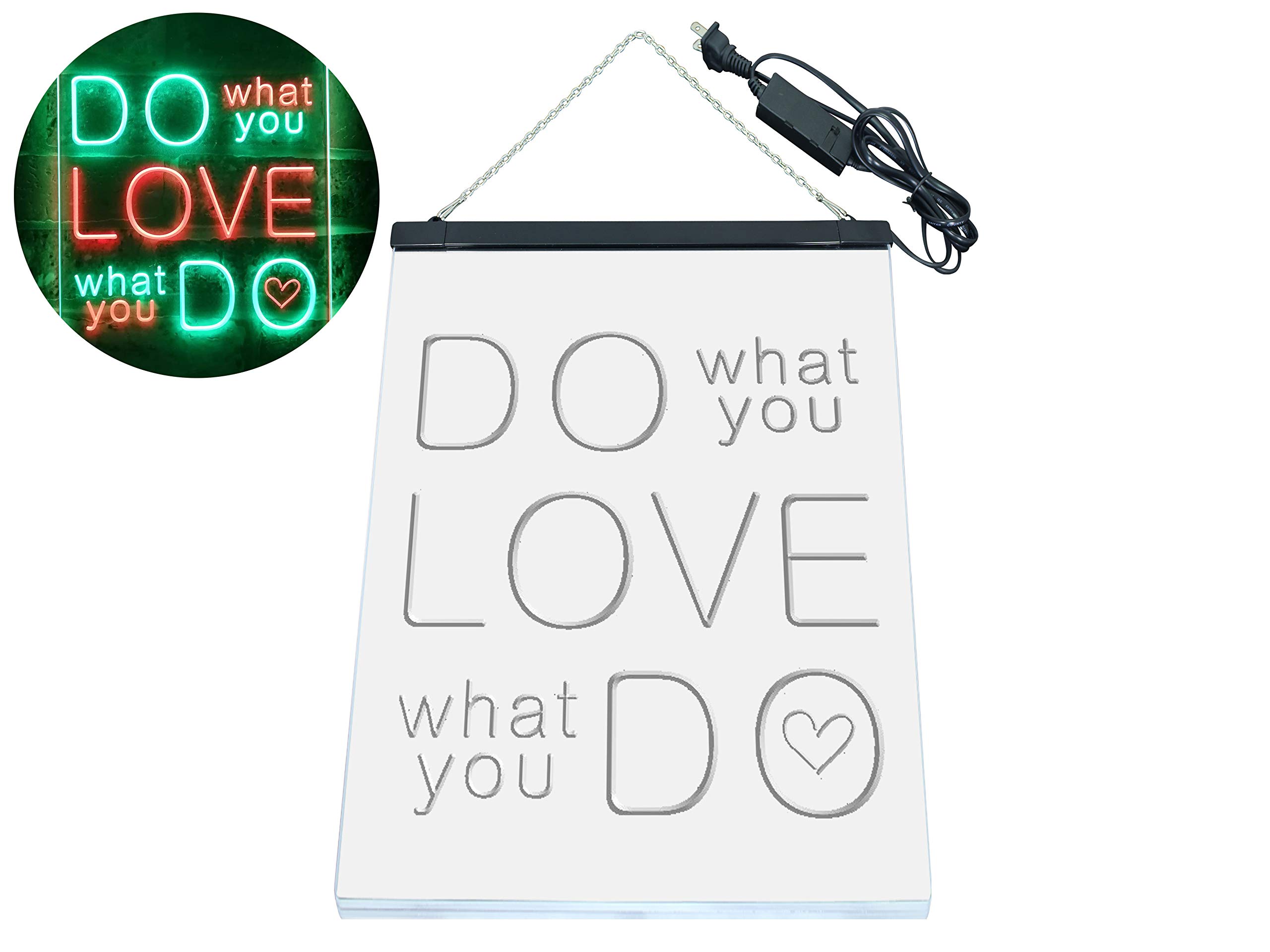 ADVPRO Do What You Want Love What You Do Dual Color LED Barlicht Neonlicht Lichtwerbung Neon Sign Grün & Rot 210 x 300mm st6s23-i3510-gr