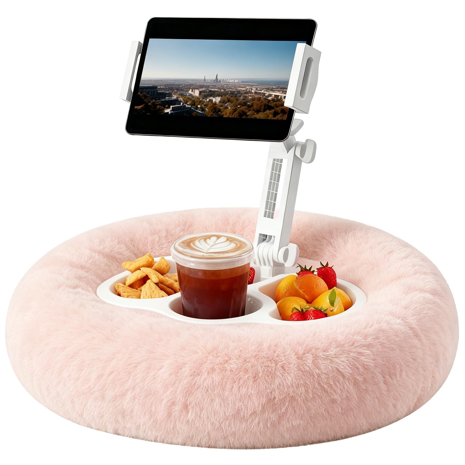 Supporto per Tablet, Supporto Kindle Regolabile per la Lettura | con 3 Ciotole per Snack Compatibile con Telefoni, Tablet e Dispositivi Kindle da 4,7"-13"