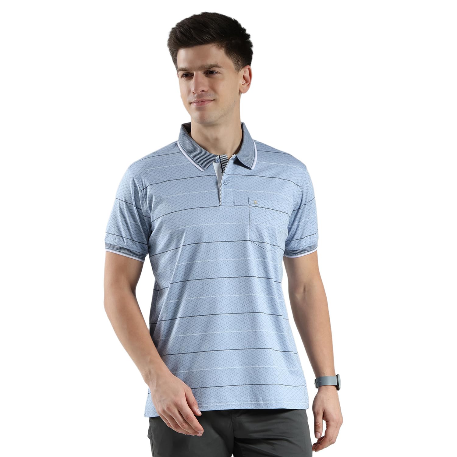 monte carlo Mens Regular Fit Collar Neck Half Sleeve Striped T-Shirt (Pack of 1)-picture-24