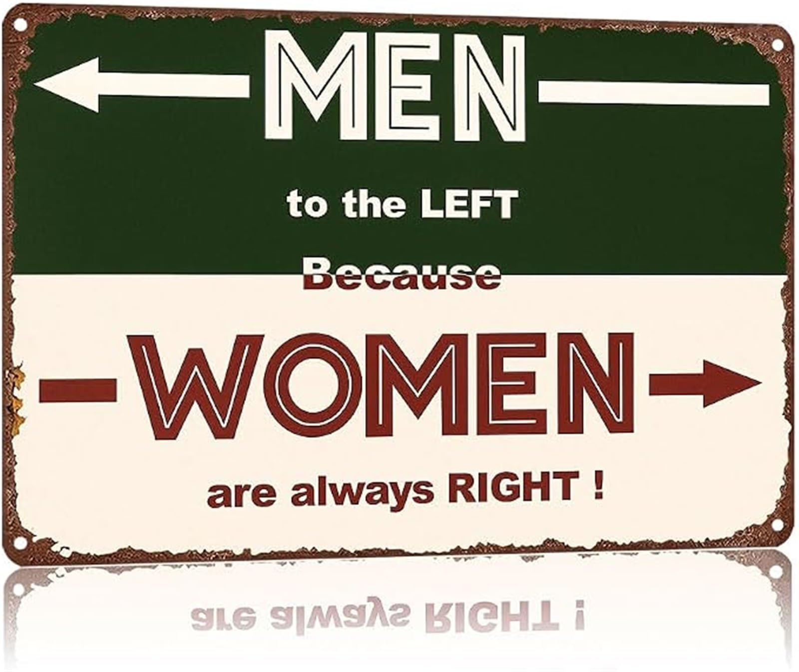 ZDVHOMCB Classic Metal Sign Restroom Age Men To The Left Bold Saying Wall Plaque for Dorm Kitchen Bar Laundry Room 8 X 12 in