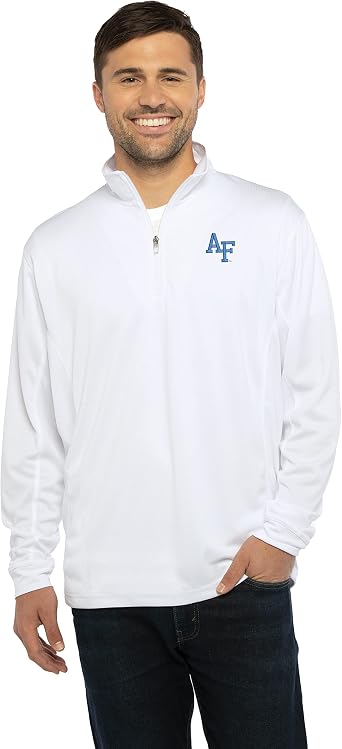 Vantage Apparel Mens Standard Collegiate Micro Mesh Performance Black 1/4 Zip Pullover