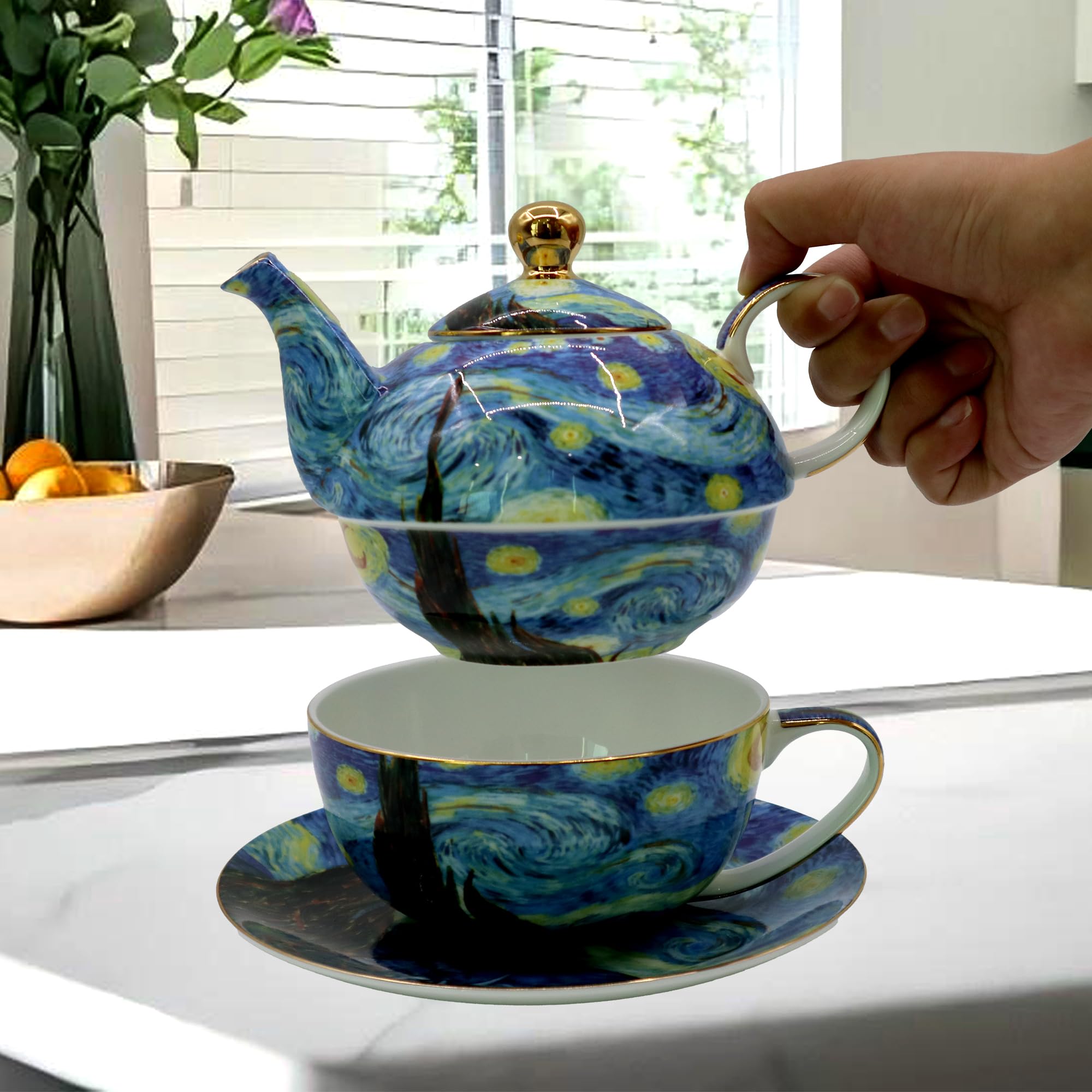 食器   Tea Set Amazon.com | Porcelain 13 OZ Tea for One Teapot and Cup Set