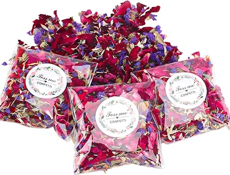 10 Pack Biodegradable Wedding Flower Petals Confetti, Real Rose Petals Dried Flowers Confetti Natural Flower Petal Toss for Wedding Decoration