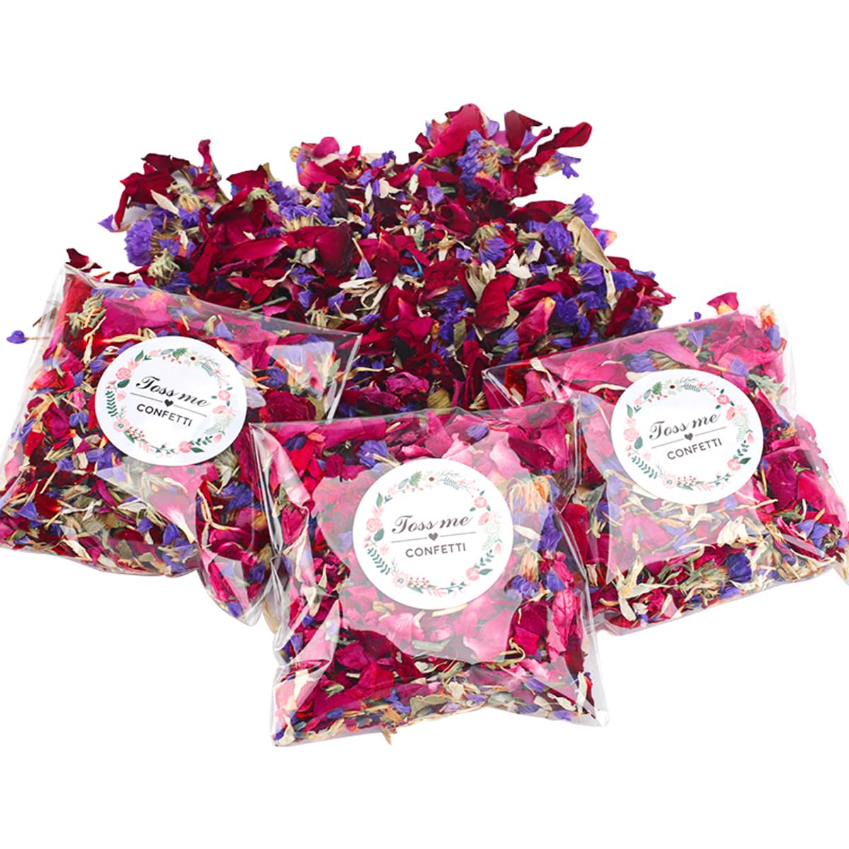 Biologisch Abbaubares Blumen-Konfetti, 20 Stück, Getrocknete Blumen-Konfetti, Natürliche Rosenblütenblätter, Party-Konfetti Für Hochzeitsdekoration, DIY-Projekte