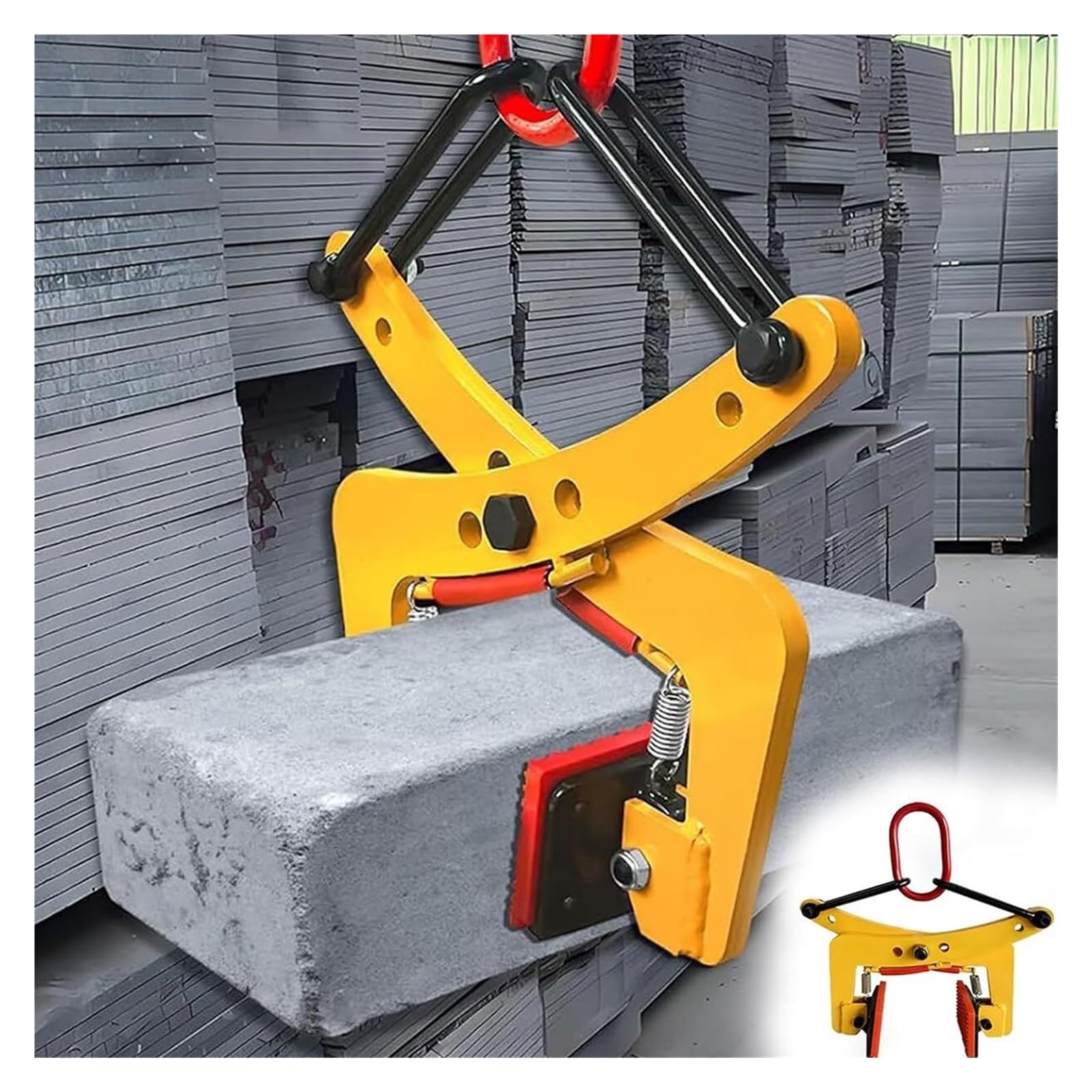 Luercher One Color Lifting Clamp Granite Lifting Clamp Heavy Duty Steel Adjustable Stone Lifting Clamp For Granite Stone Concrete Blocks(350Kg)