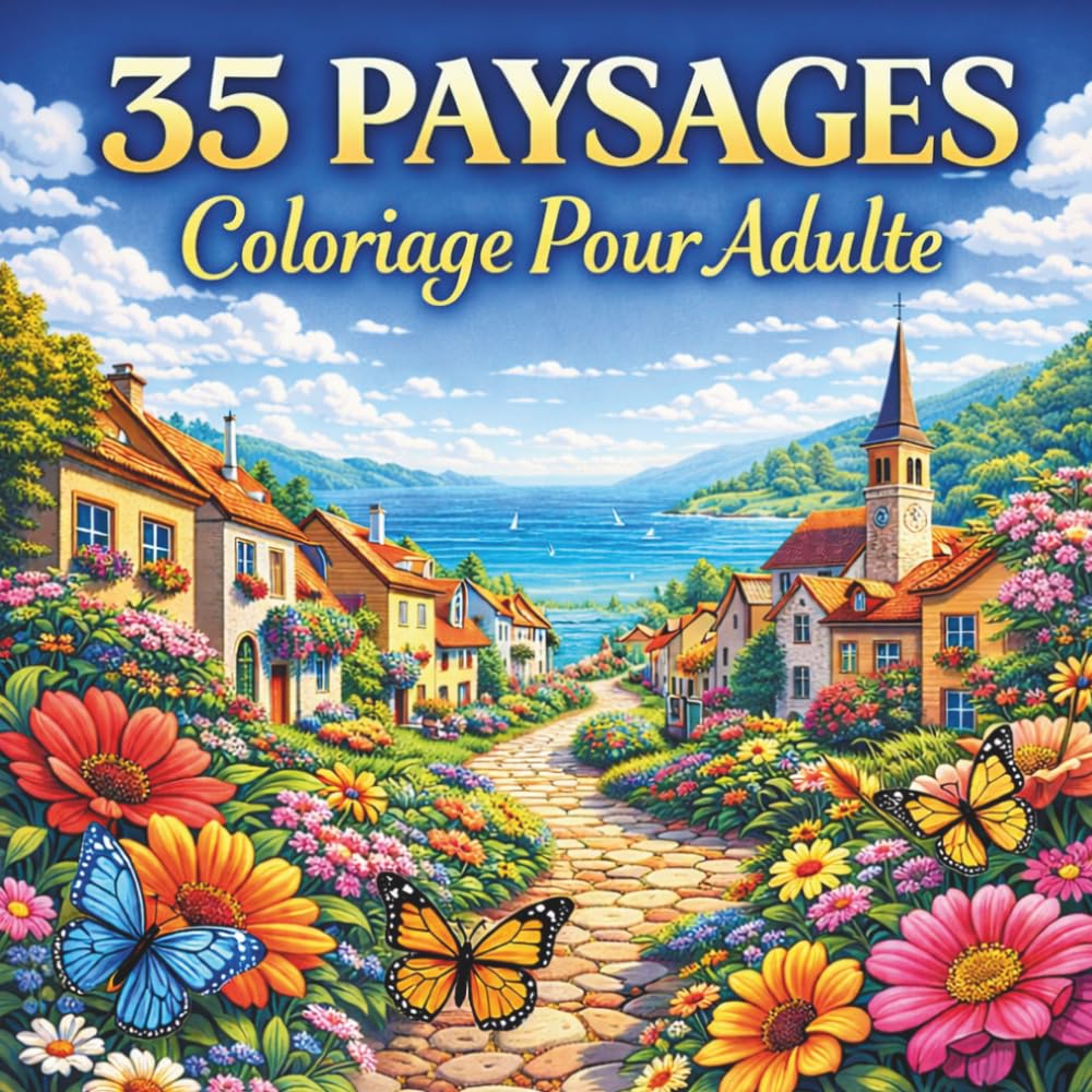Coloriage Pour Adulte: 35 Paysages Faciles à colorier - Livre de magnifiques dessins apaisants, relaxants, détente et antistress - Montagne Nature ... d'illustrations et Designs simples et zen