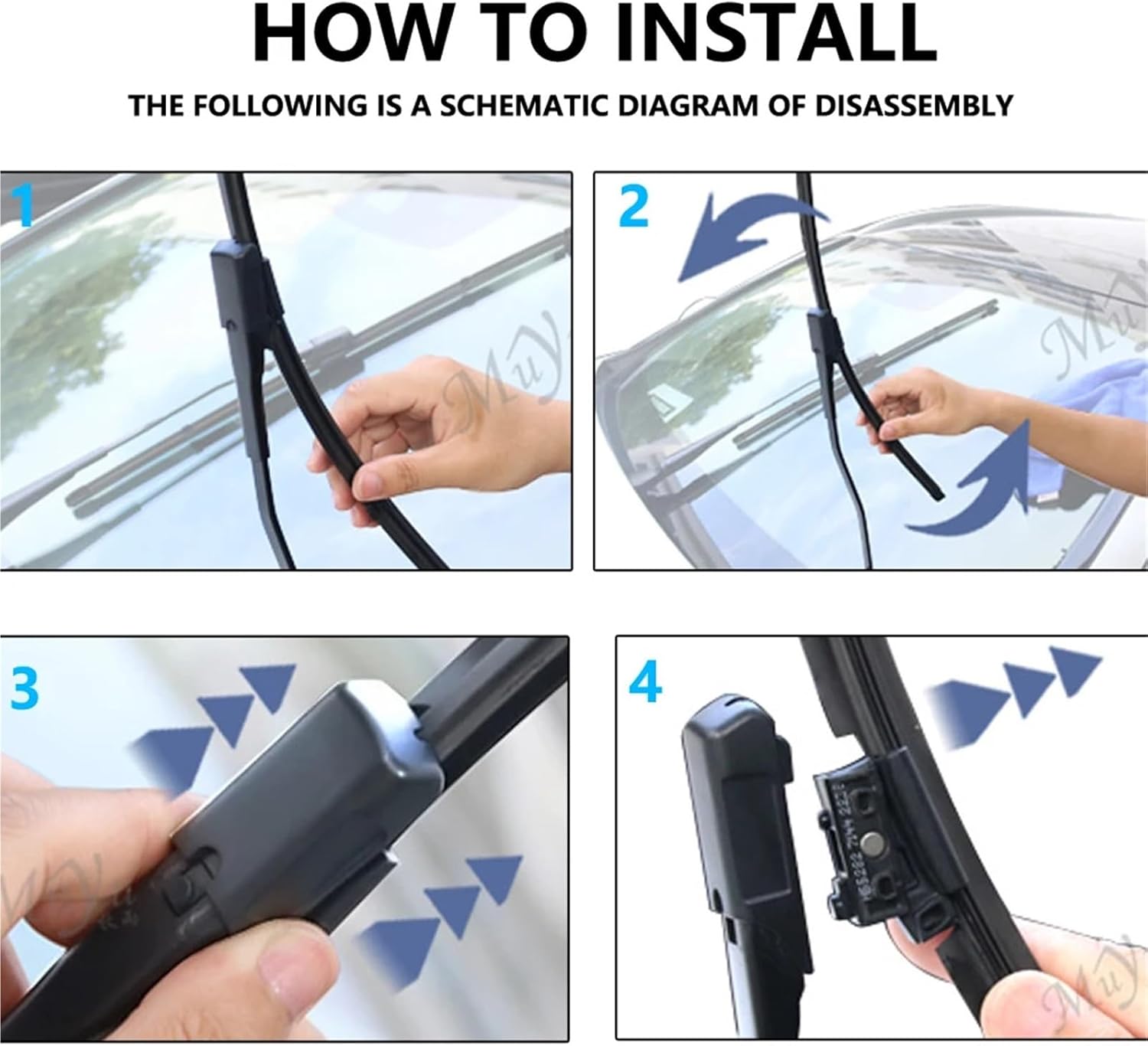 Front Rear Wiper Blades Set Kit Window Windshield Windscreen Brushes Car Accessory(LHD)