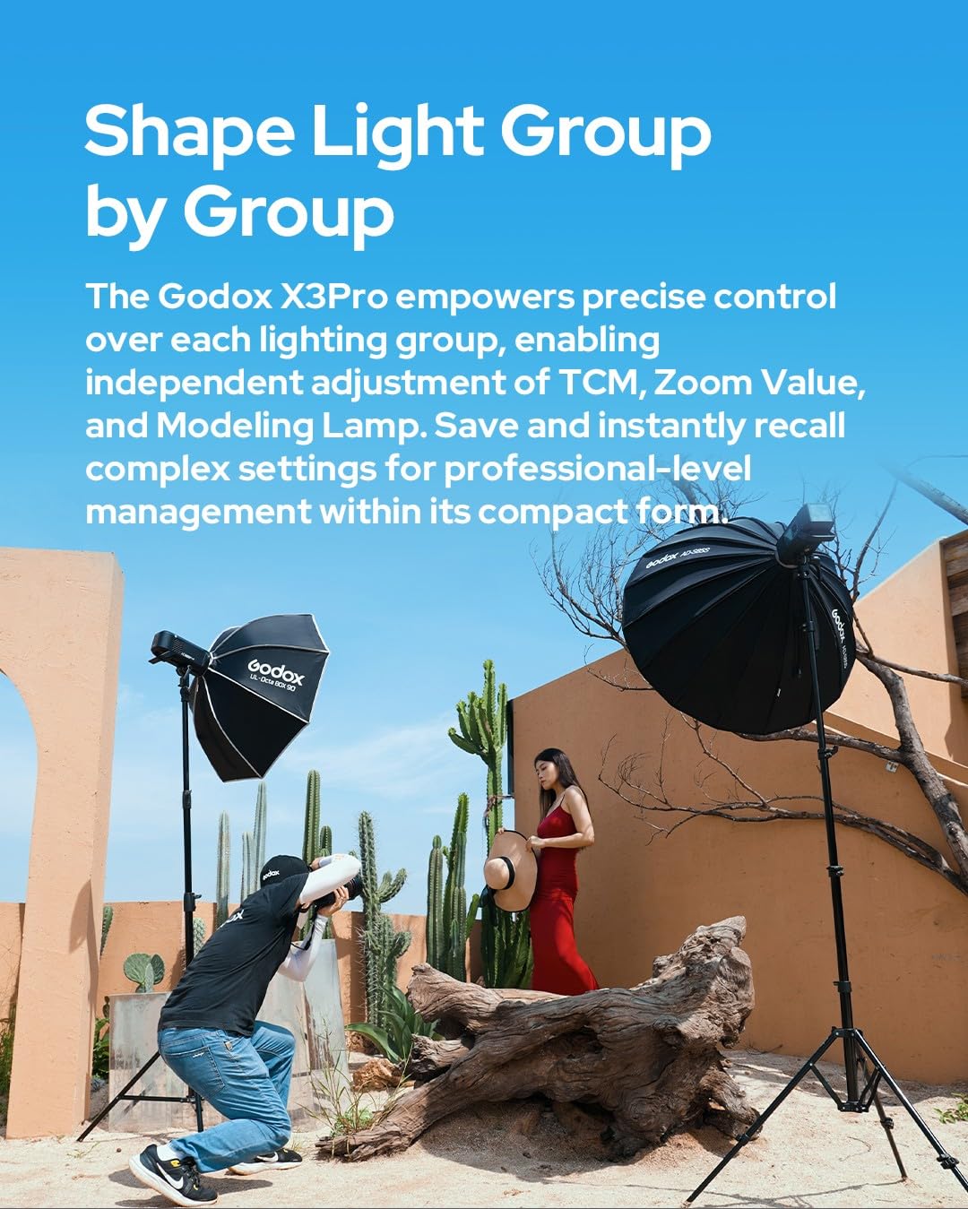 Godox X3Pro F X3Pro-F Wireless Flash Trigger Disparador de Flash TTL Inalámbrico para Fujifilm Cámara, HSS Sistema 2.4GHz X, OLED Pantalla Táctil, Bluetooth & App Control, Remote Camera Flash Trigger