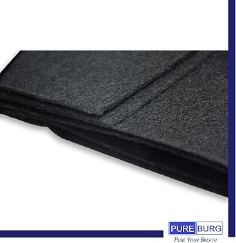PUREBURG 16x48 Cut-to-Fit Carbon Filter Sheet - Universal Charcoal Air Filter Roll for Range Hoods, Furnace, Air Purifiers, Dehumidifiers - High-Efficiency Household Odor & VOC Eliminator, Pack of 1